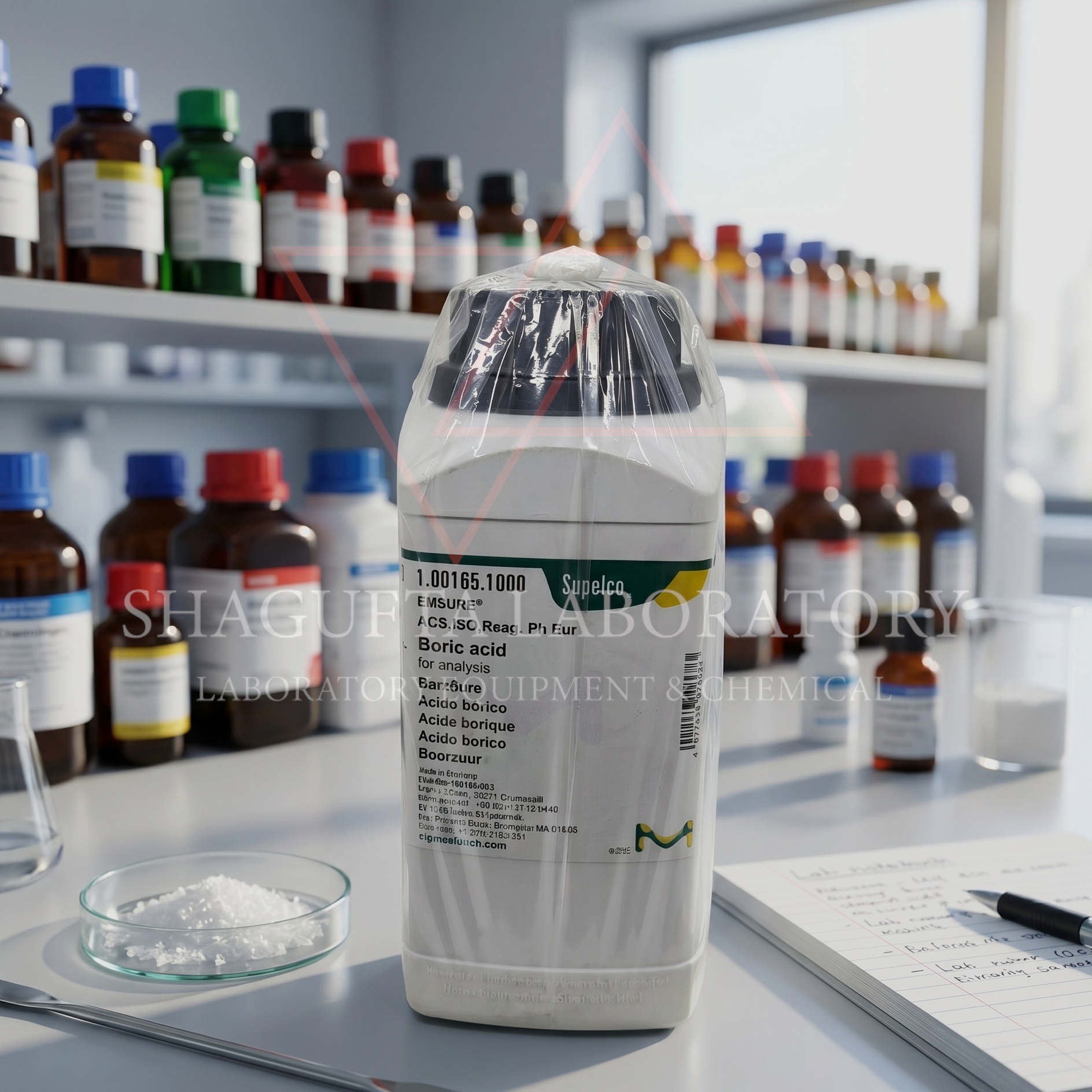 Boric Acid EMSURE ACS ISO Reag. Ph Eur Supelco Merck 25GR 100165 | Asam Borat Analisis Laboratorium (REPACK)