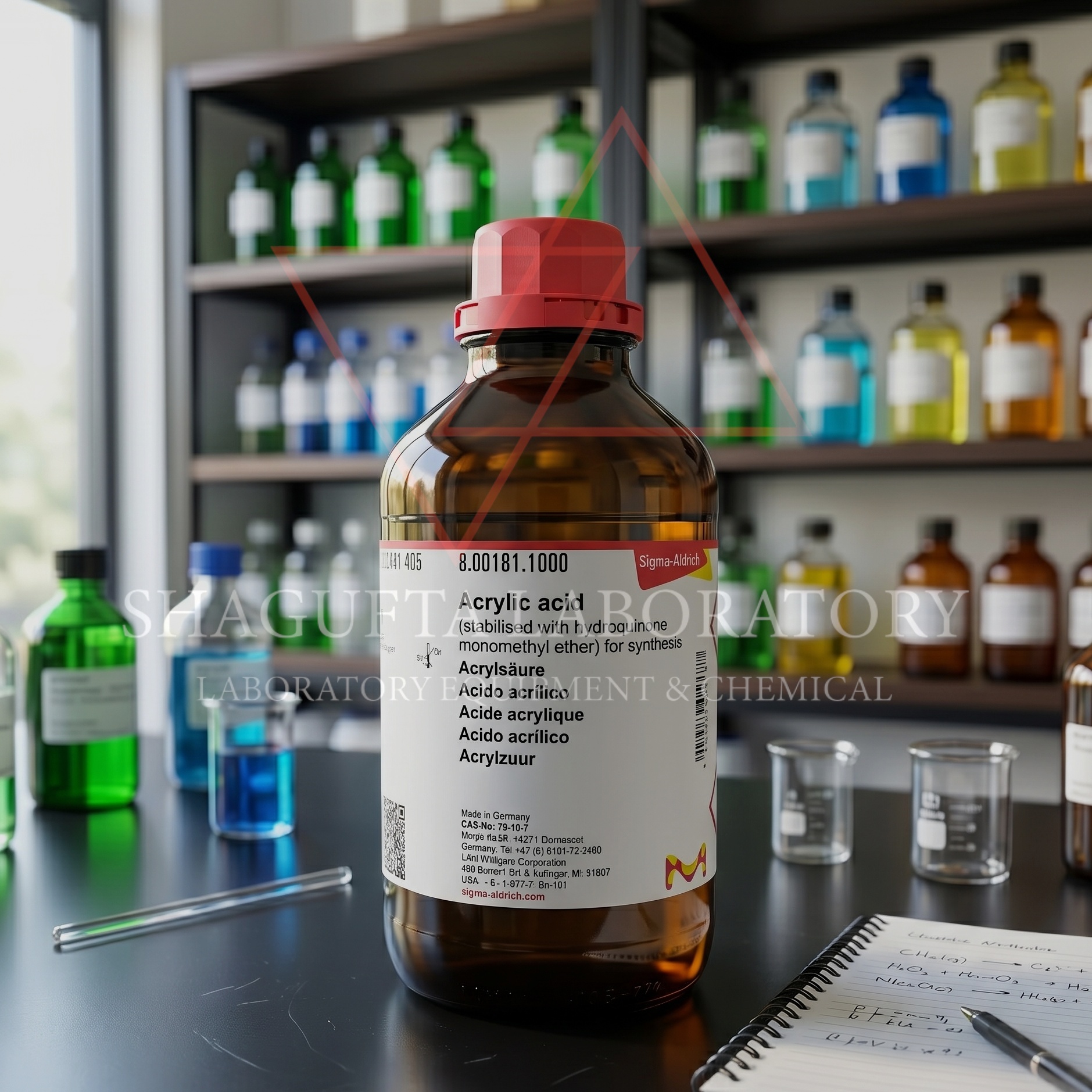 Acrylic Acid stabilized Sigma Aldrich kode 800181 merupakan bahan kimia laboratorium berkualitas tinggi untuk kebutuhan sintesis, penelitian, polimerisasi, quality control, dan aplikasi industri. Cocok digunakan pada laboratorium pendidikan, farmasi, kimia, manufaktur, dan institusi penelitian profesional.
