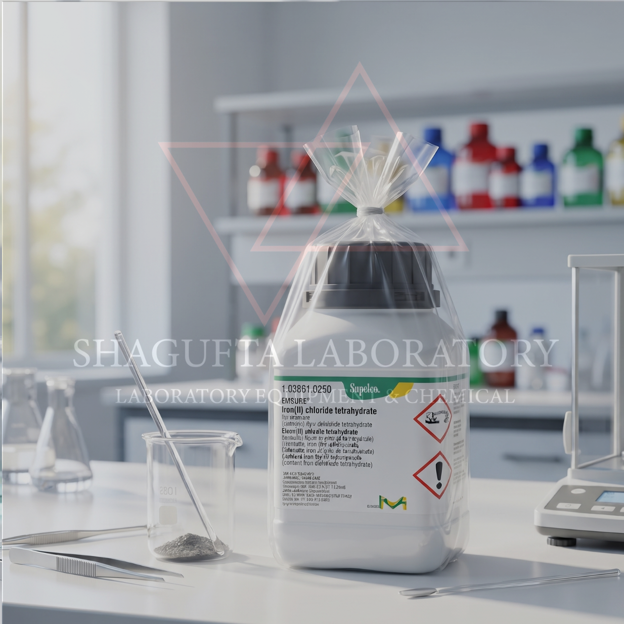Iron(II) Chloride Tetrahydrate 10GR 103861 – Ferrous Chloride Tetrahydrate / Besi(II) Klorida Tetrahidrat Grade Laboratorium | SHAGUFTA LABORATORY (REPACK)