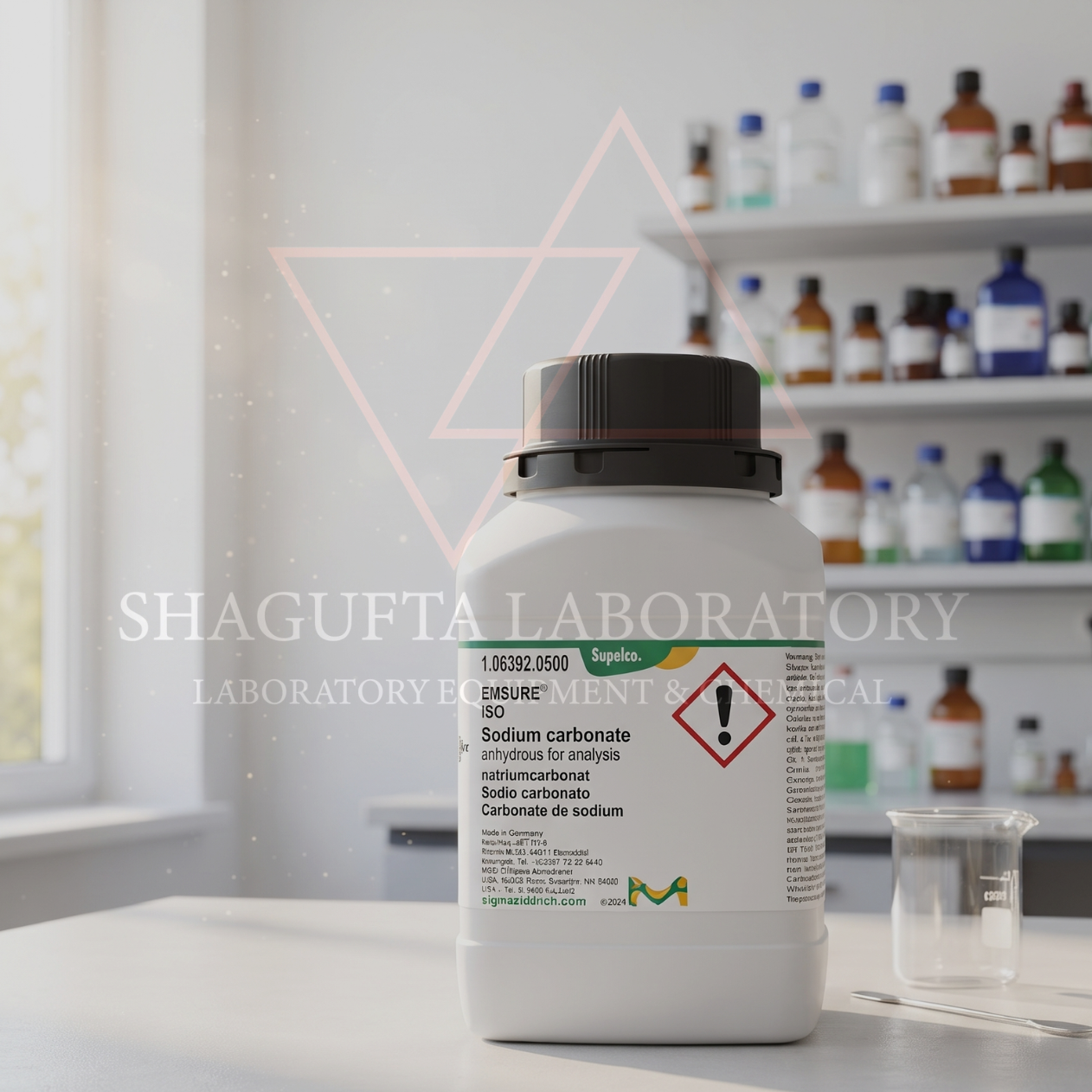 Merck EMSURE® 106392 Grade for Analysis – Sodium Carbonate 500GR / Natrium Karbonat / Sodium Carbonate Anhydrous / Soda Ash / Na₂CO₃