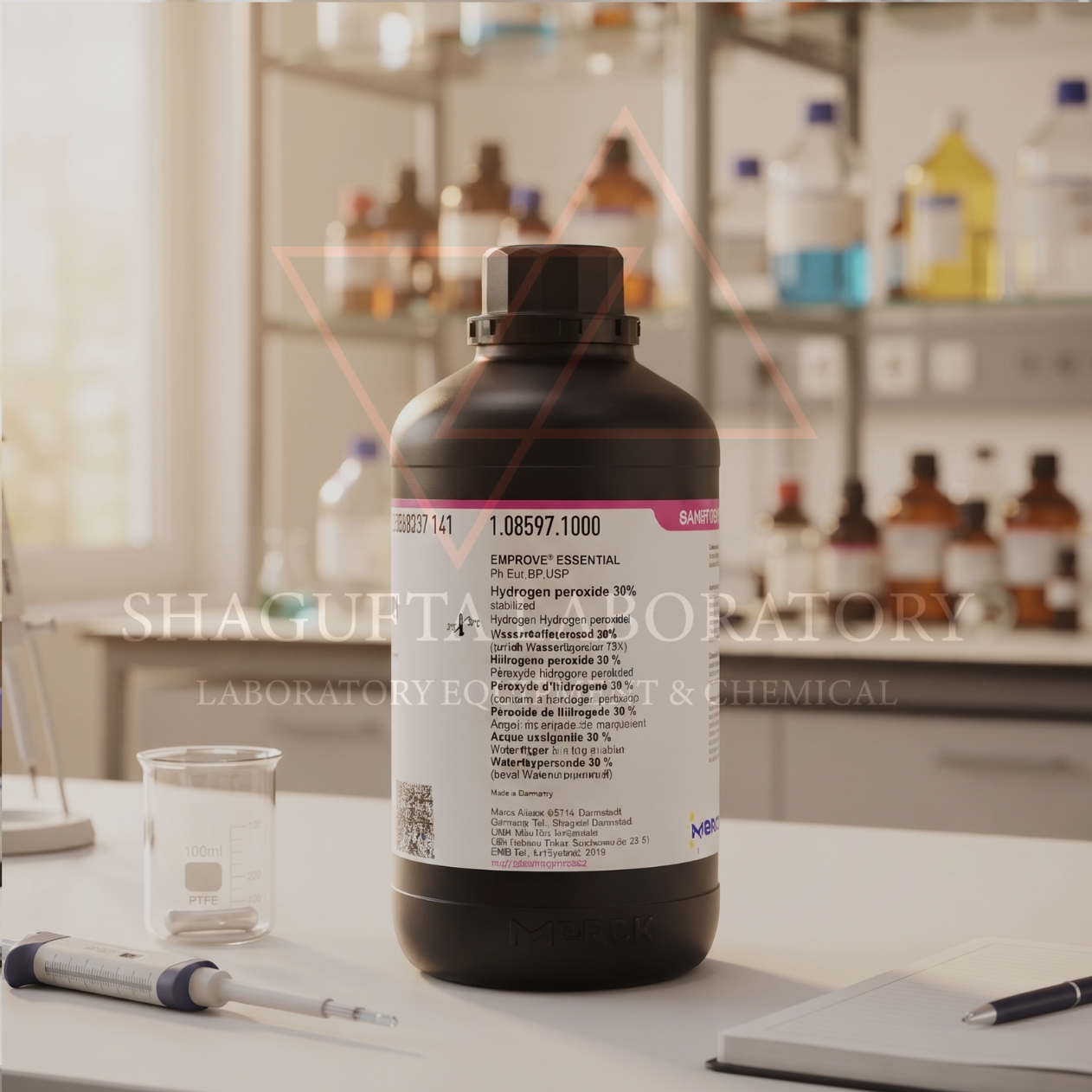 Hydrogen Peroxide 30% 1L Merck 108597 – Hidrogen Peroksida EMSURE® untuk Laboratorium, QC & Analisis